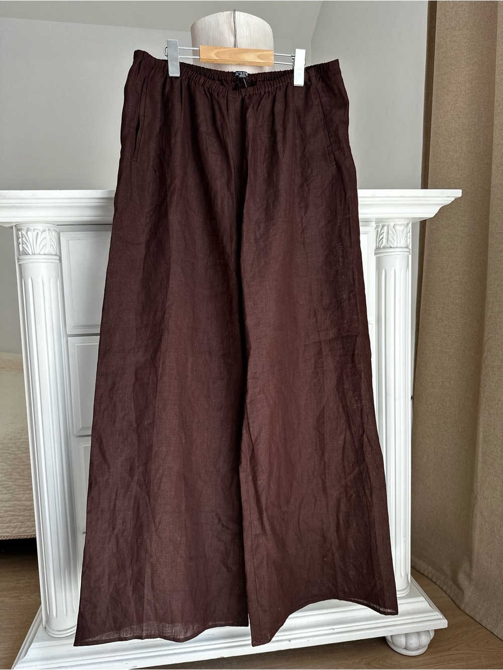 J.Crew Brown Linen Wide-Leg Pants – Large Tall